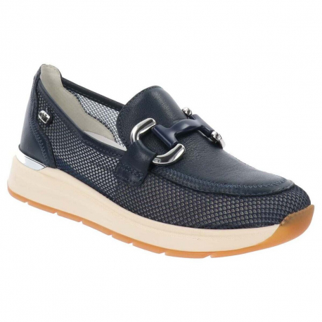 MOCASSINO DONNA PELLE/TELA