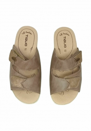 CIABATTA DONNA PELLE STRAPPO